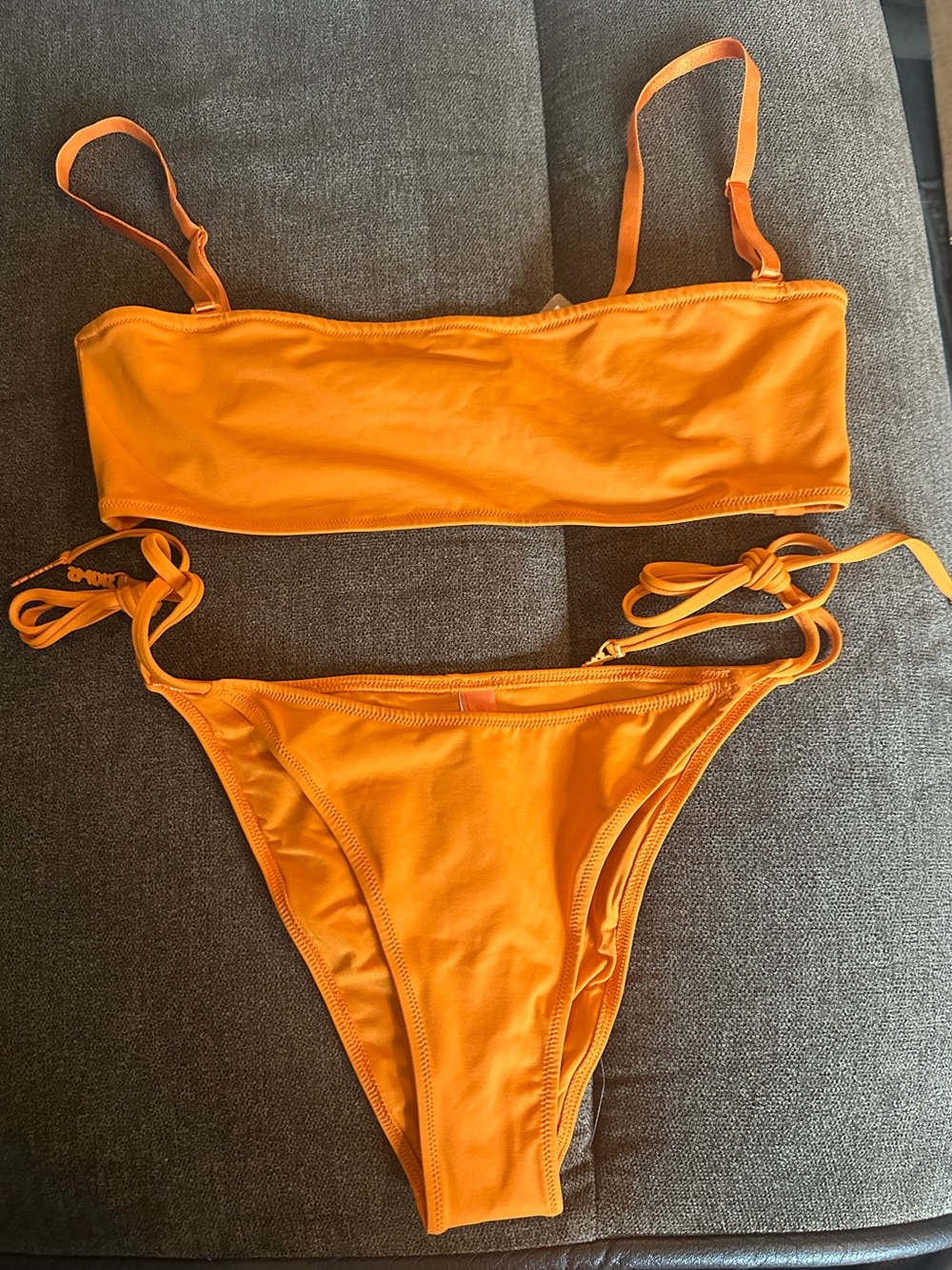 SHEIN Orange  Bikini Set color tangerine size large